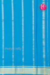 Pure Mysore Crepe Silk Saree-Yellow And Tealblue- PA28744