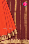 Pure Mysore Crepe Silk Saree-Rustorange And Deepmarron-PA20648