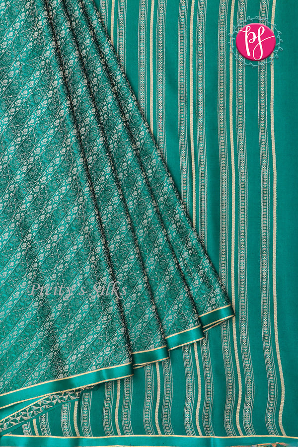 PURE KADDI BANARASI GEORGETTE SILK SAREE-Darkgreen-PA14778