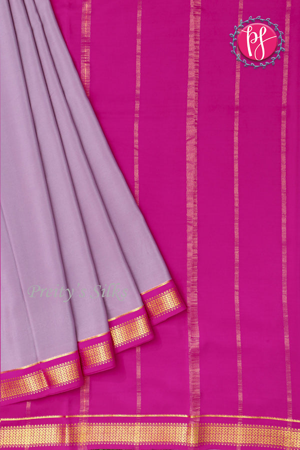 Pure Mysore Crepe Silk Saree -Dusty Mauve And Mejentapink-PA10650