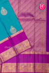 Pure Kanchipuram Silk Saree-TurquoiseAnd Deep Magenta-PA26221
