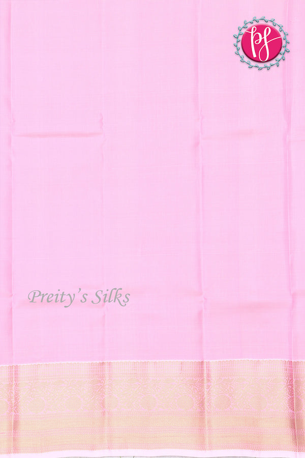 Half Pure Kanchipuram Silk Saree-Purple With Ligth Pink-PF81414