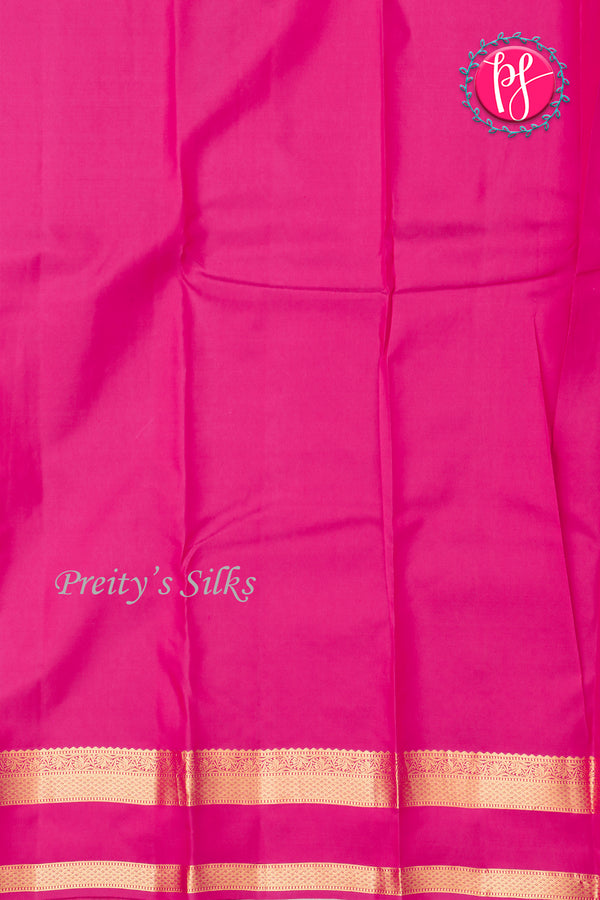 Half Pure Kanchipuram Silk Saree-Orange And Lightpink-PA35211