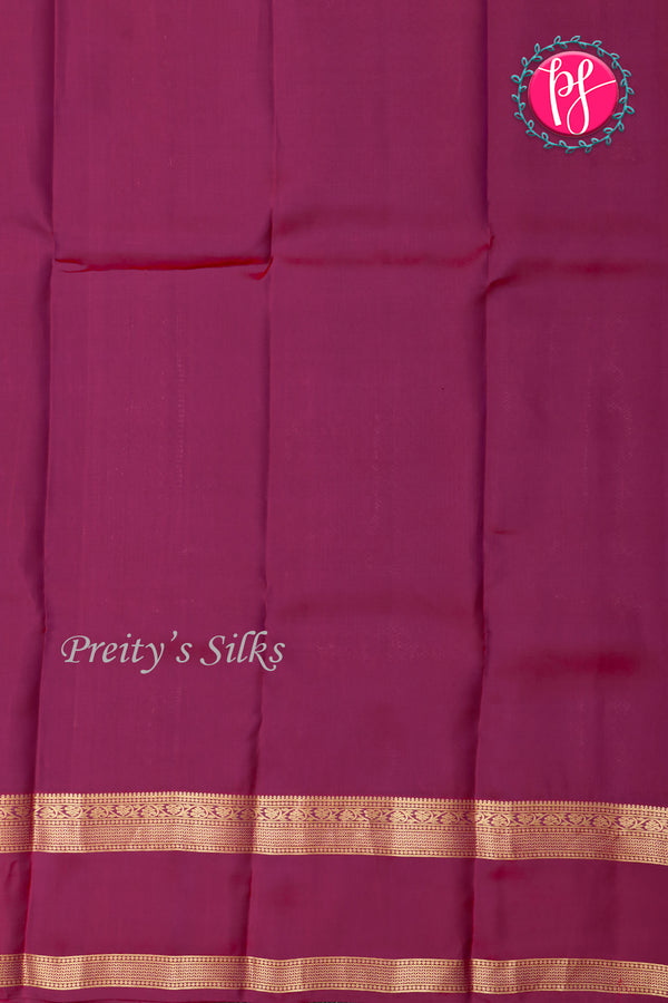 Half Pure Kanchipuram Silk Saree-Navyblue And Wine-PA25832