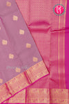 Half Pure Kanchipuram Silk Saree-Greyish-pink And Pink-PA35212