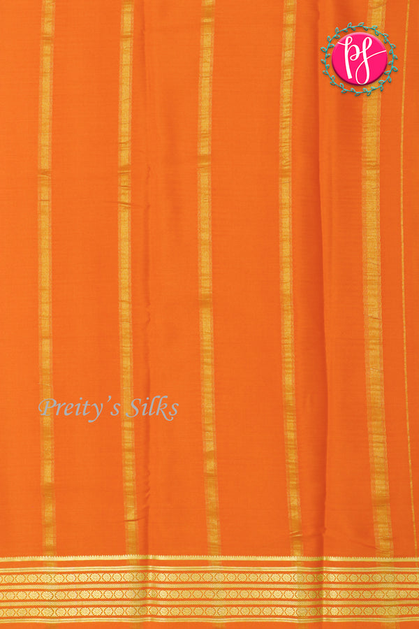 Pure Mysore Crepe Silk Saree-Orange-PA33665