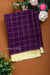 Pure Mysore Crepe Silk Saree -DeepPurple And warm yellow-gold PA09448