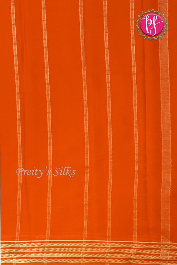 Pure Mysore Crepe Silk Saree -Orange-PA03145