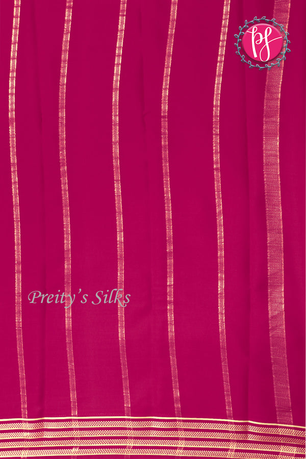 Pure Mysore Crepe Silk Saree -Mejentapink-PA03145