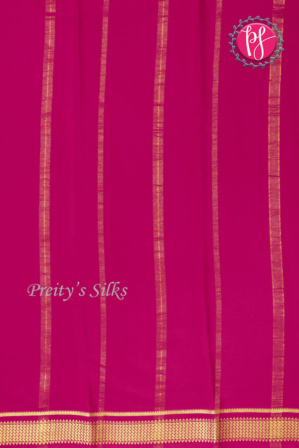 Pure Mysore Crepe Silk Saree -Royalblue And Mejentapink-PA10650