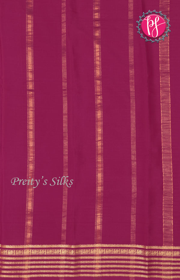 Pure Mysore Crepe Silk Saree-Brick orange And Darkpink-PF66917