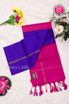 Kanchipuram Soft Silk Saree-Royalblue And Pink-PA35021