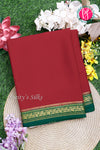 Pure Mysore Crepe Silk Saree-Crimson Red And Bottlegreen- PA28638
