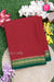 Pure Mysore Crepe Silk Saree-Crimson Red And Bottlegreen- PA28638