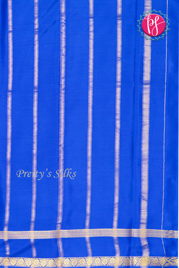 Pure Mysore Crepe Silk Saree -Onion pink And Royalblue-PF82490