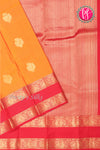 Half Pure Kanchipuram Silk Saree-Orange And Red-PA25793