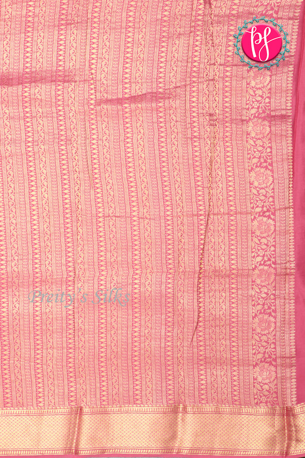 PURE KADDI BANARASI GEORGETTE SILK SAREE-Pastelpink-PA23868
