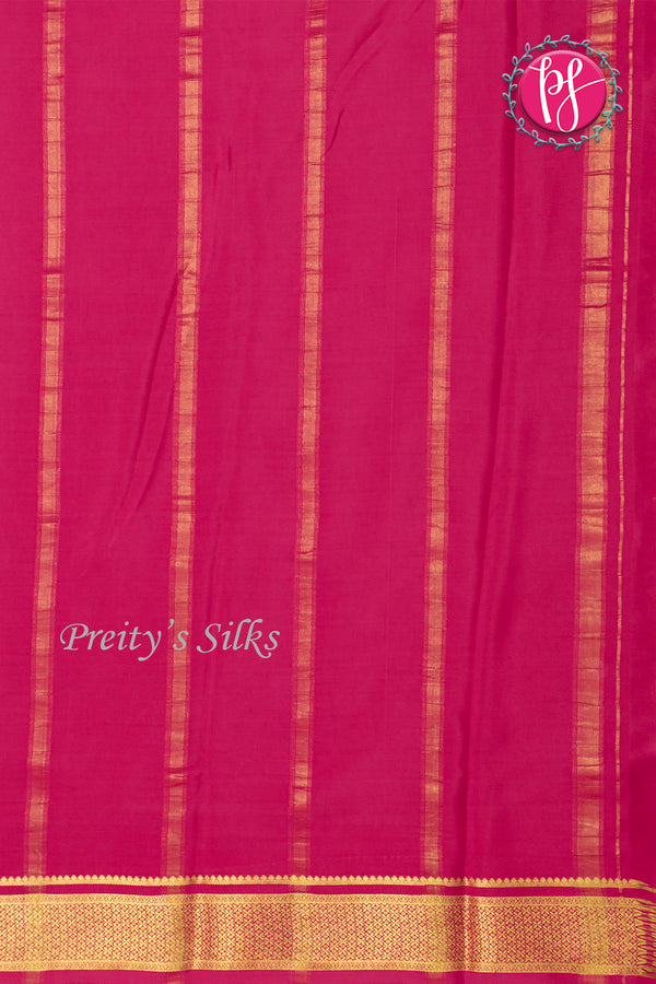 Pure Mysore Crepe Silk Saree -Olive Green And Pink-PF82615