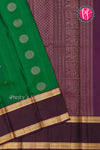 Pure Kanchipuram Silk Saree-Darkgreen And Very Dark Raspberry- PA17555