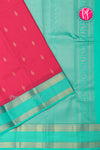 Half Pure Kanchipuram Silk Saree-Rasberrypink And Seagreen -PA24996