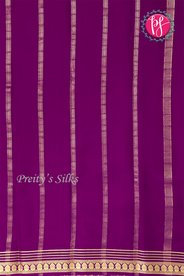 Pure Mysore Crepe Silk Saree -Wine-PA03096