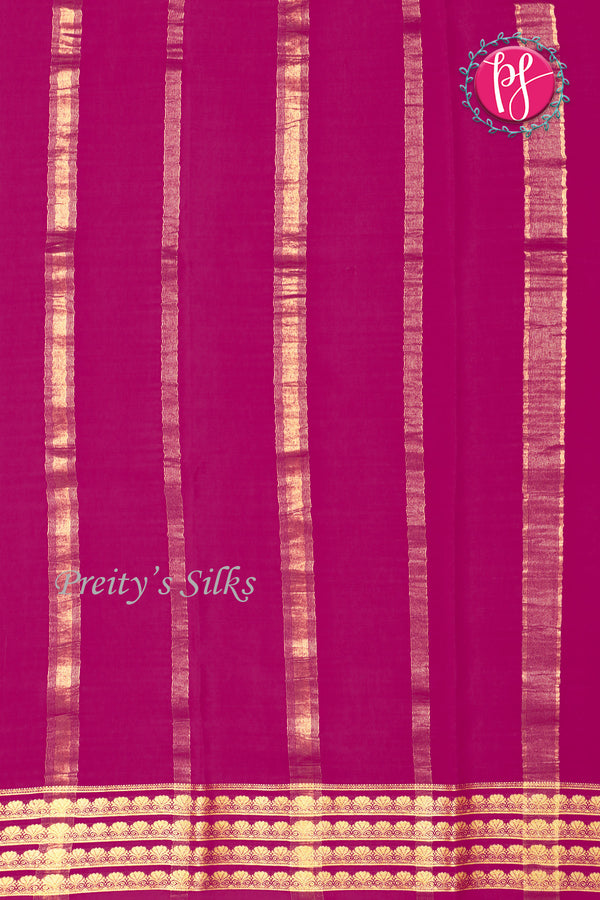 Pure Mysore Crepe Silk Saree-Pink-PA19558