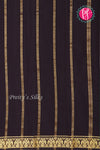 Pure Mysore Crepe Silk Saree-Gandaberunda Border-Red And Black-PA19895