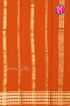Pure Mysore Crepe Silk Saree-Orange-PA19558