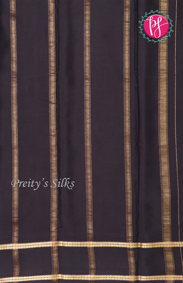 Pure Mysore Crepe Silk Saree With Contrast Bentex Border-PF39167