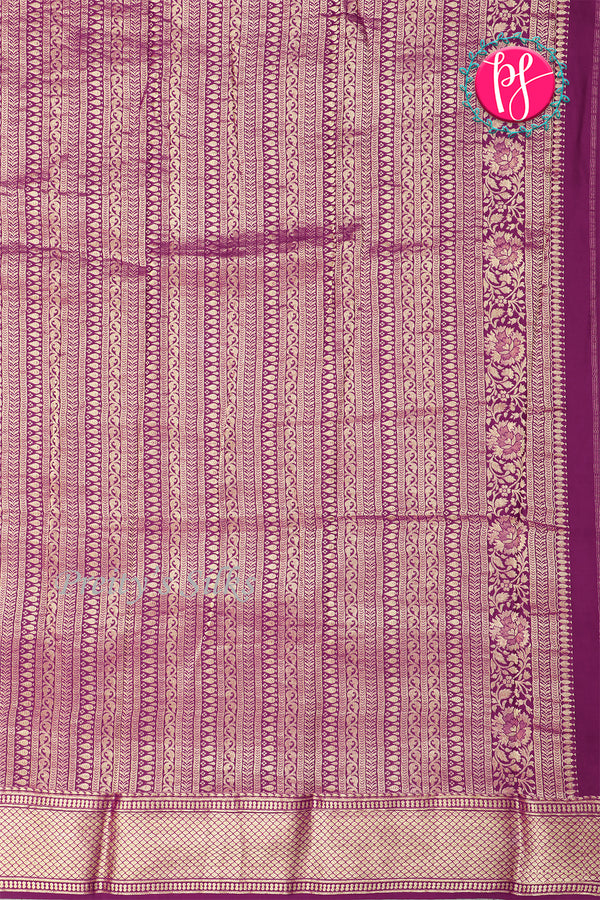 PURE KADDI BANARASI GEORGETTE SILK SAREE-Wine-PA23868