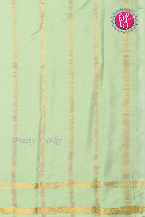 Pure Mysore Crepe Silk Saree -Light Wine And lightgreen-PF82497