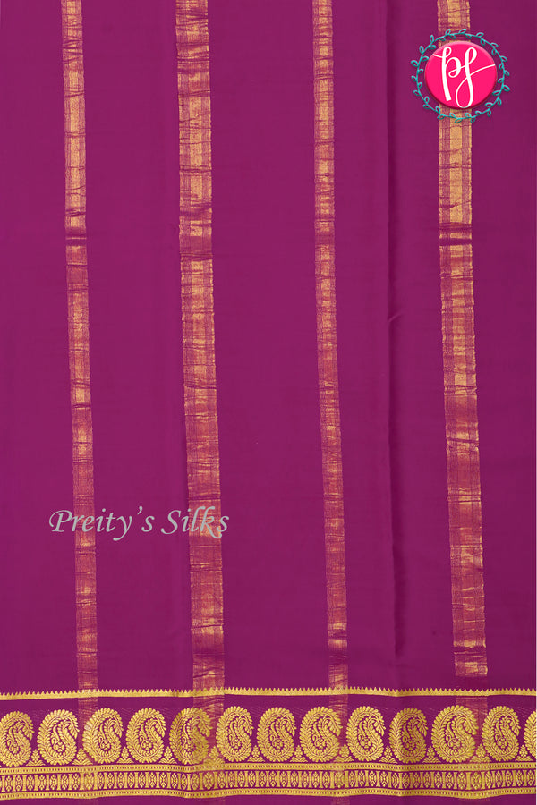 Pure Mysore Crepe Silk Saree-Pistagreen And Deepwine-PA20648