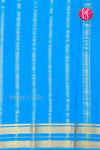 Pure Mysore Crepe Silk Saree-Royalblue And Skyblue-PA19929