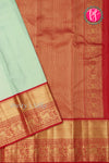 Pure Kanchipuram Silk Saree-Lightpisatgreen And Red-PA23514