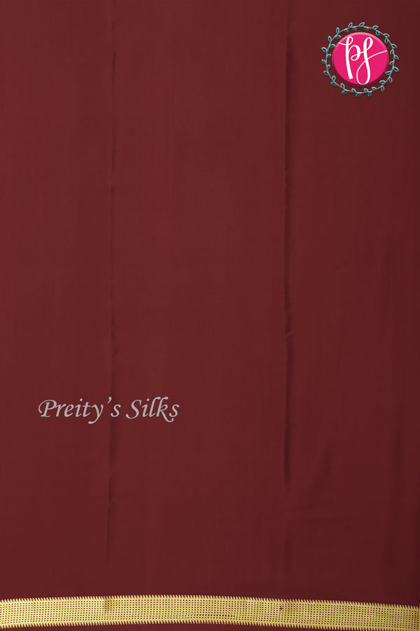 Pure Mysore Crepe Silk Saree -Onion pink And Maroon-PA09448