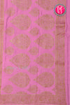 Pure Banarasi Crepe Silk Saree-Navyblue And Babypink-PA22100