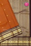 Pure Kanjeevaram Silk Saree-Rustorange And Deepbrown-PF62723