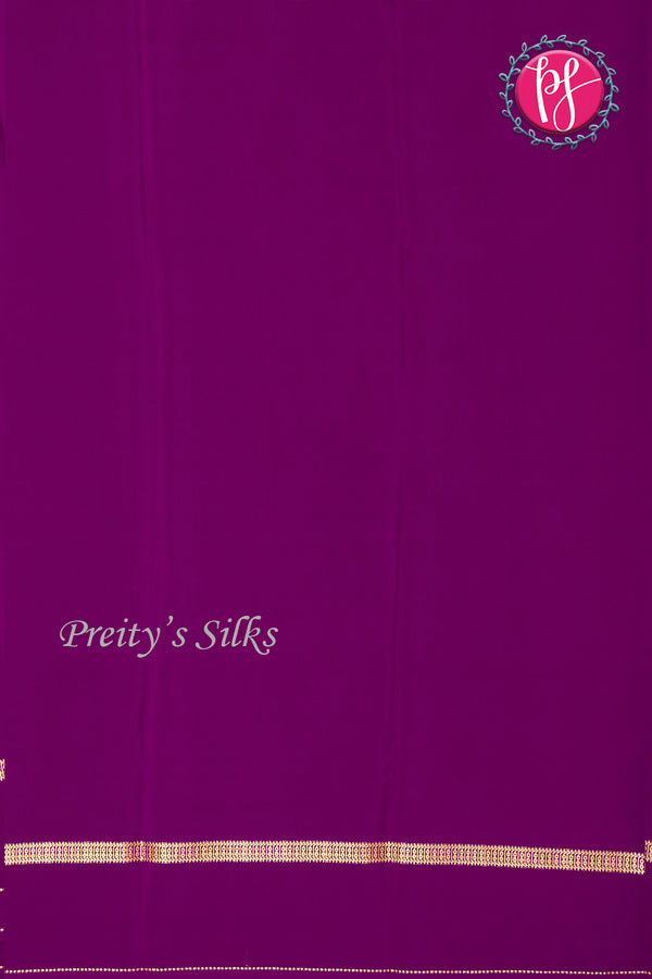 Pure Mysore Crepe Silk Saree-Deep Purple-PA19482
