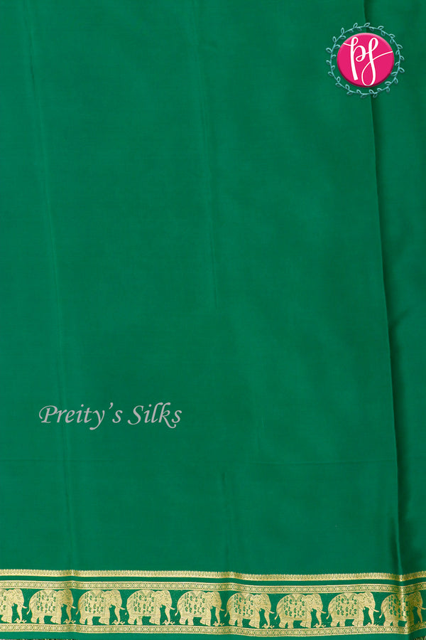 Pure Mysore Crepe Silk Saree-Contrast-Pink And Green- PA19804
