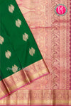 Half Pure Kanchipuram Silk Saree-Bottlegreen And Pink-PA27074