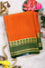 Pure Mysore Crepe Silk Saree-Orange And Bottlegreen-PA26566