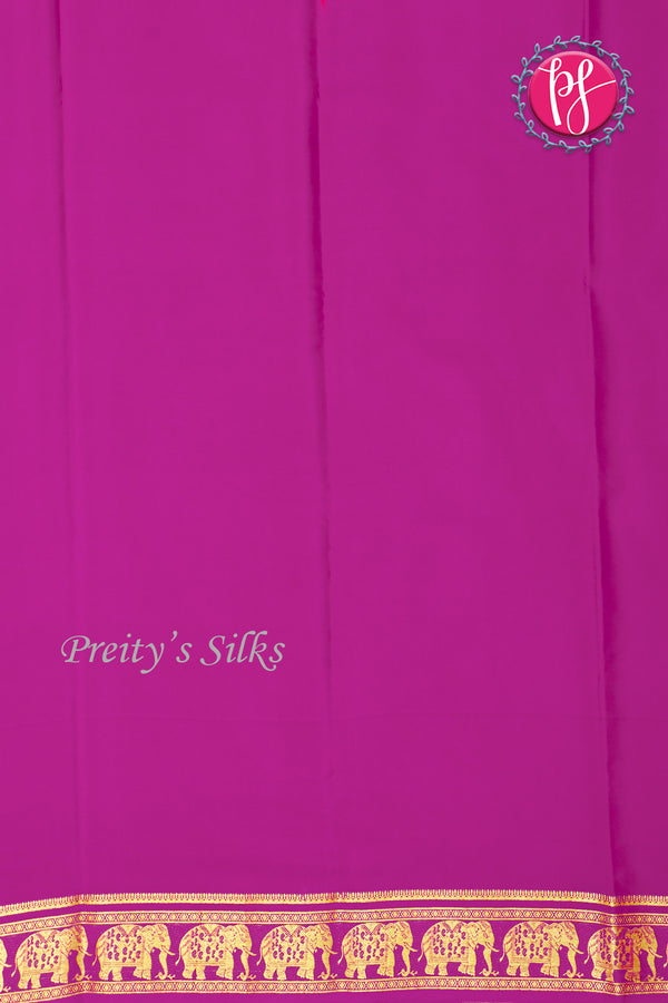 Pure Mysore Crepe Silk Saree-Contrast-Mauve And Purple-PA19804