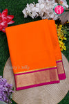 Pure Mysore Crepe Silk Saree-Orange And Pink-PA28744