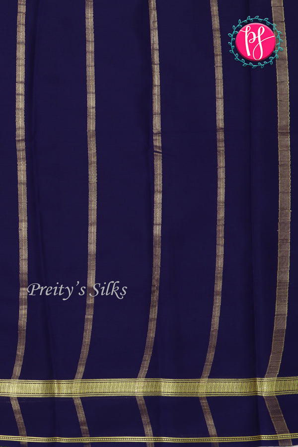 Pure Mysore Crepe Silk Saree-Navyblue-PA21800