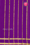 Pure Mysore Crepe Silk Saree -Dark Grey And Purple-PF82494