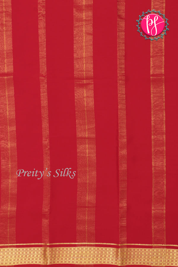 Pure Mysore Crepe Silk Saree-Red-PA20890