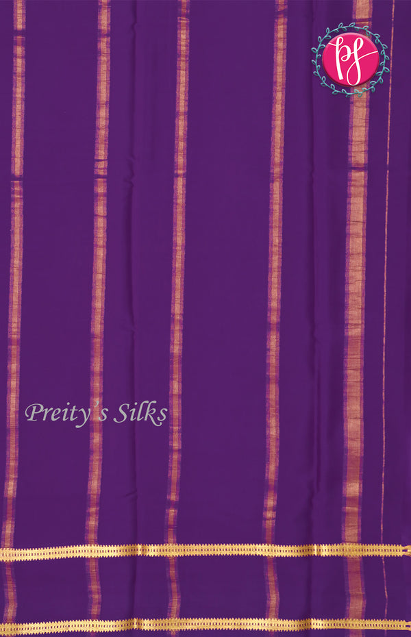 Pure Mysore Crepe Silk Saree With Contrast Bentex Border-PF39162