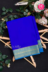 Pure Mysore Crepe Silk Saree-Royalblue And Tealblue- PA28962