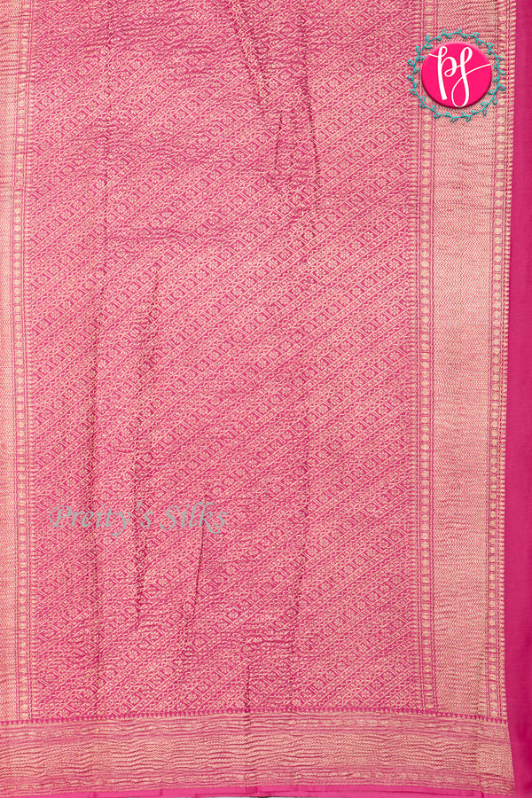 PURE KADDI BANARASI GEORGETTE SILK SAREE-Pink-PA23860