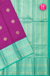 Pure Kanchipuram Silk Saree-Plum And Seagreen-PA25014